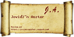 Jovián Aszter névjegykártya